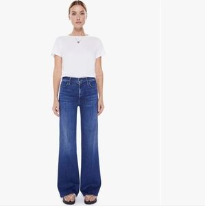 Mother The Hustler Roller Sneak Jeans Riding the Cliffside Wide Leg Flare Denim